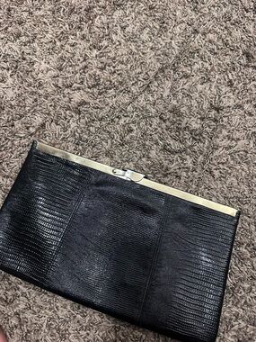 Vintage Etra Black Reptile Print Purse/Clutch